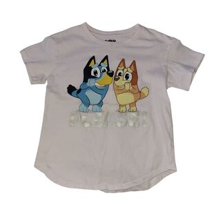 BLUEY And BINGO Character Kids T-Shirt - LIGHT PINK WITH PLEASE ! ON FRONT